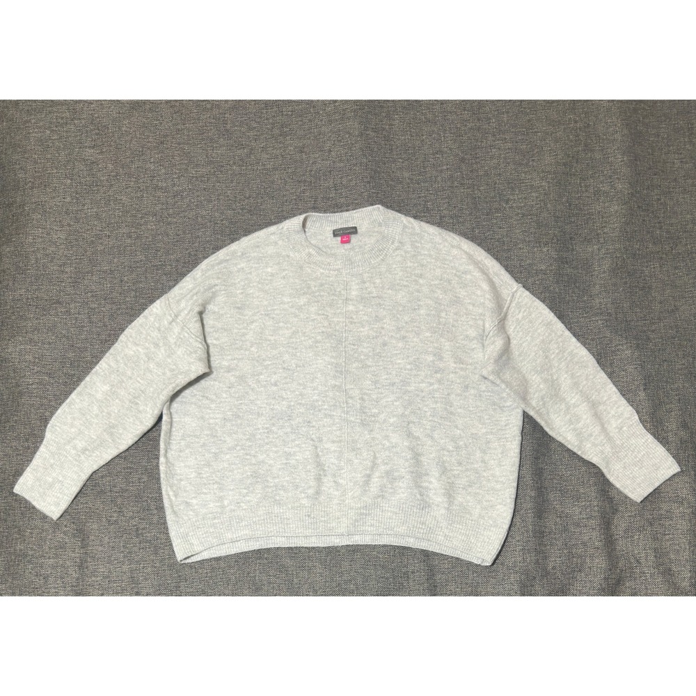 Vince Camuto Womens Large Sweater Gray Knit Crewneck CV3452240